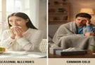 Breakdown of the difference between seasonal allergy symptoms and a common cold